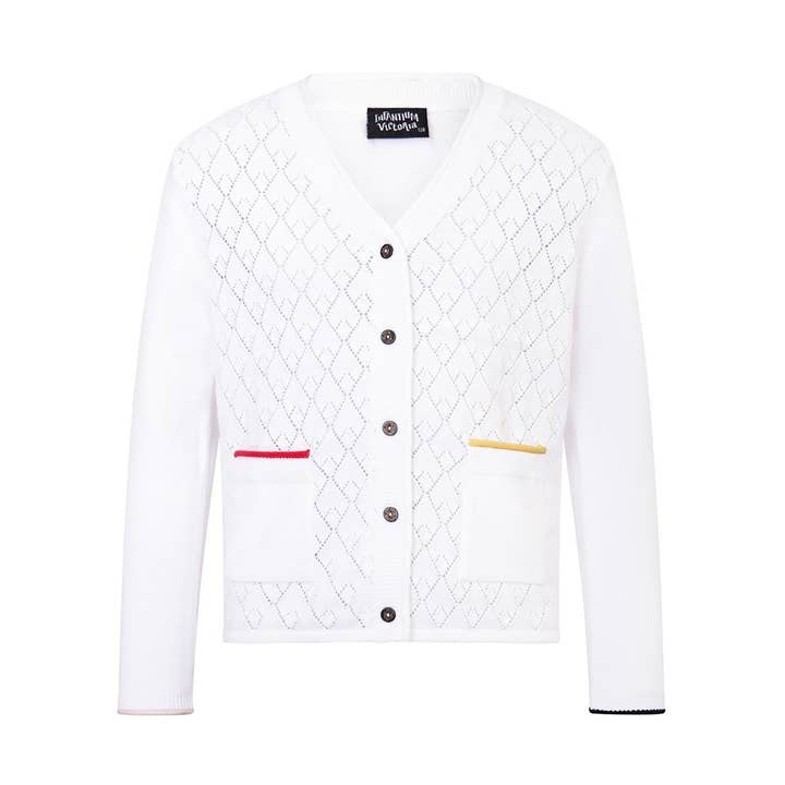 Vit kofta för flickor för wholesale av Infantium Victoria