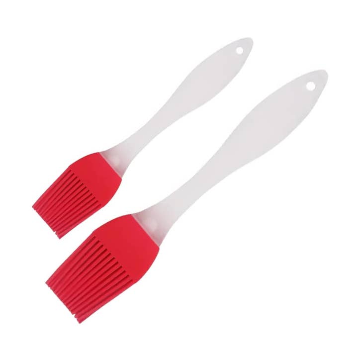 2-Piece Silicone Pastry Brush Set - 6.5' (Small) & 8.1' (Medium) - Red for wholesale by Vigor Path