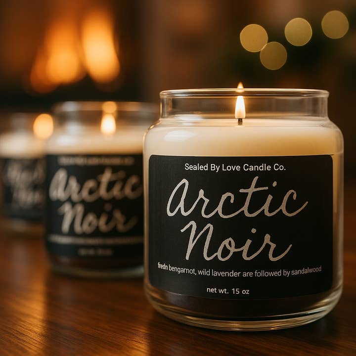 Arctic Noir Candle for wholesale by Sealed By Love Candle Co.