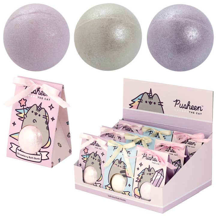 Pusheen the Cat Pusheenicorn Bath Bomb in Gift Box for wholesale by Puckator EU