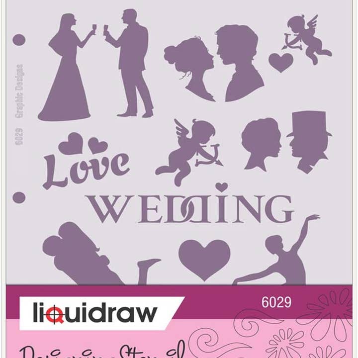 Liquidraw – Großhandel Schablonier-/Bastelfarbe – Liquidraw Design-Schablonen für Handwerk, Möbelmalerei, Zeichnen, Kuchen, Buchstaben, Zahlen, Kartenherstellung, Weihnachtsdekoration, Glas, Blumen, Holz, Hochzeitseinladungen, Scrapbooking, Journale Wiederverwendbare Vorlagen Schablone mit Formen & Mustern