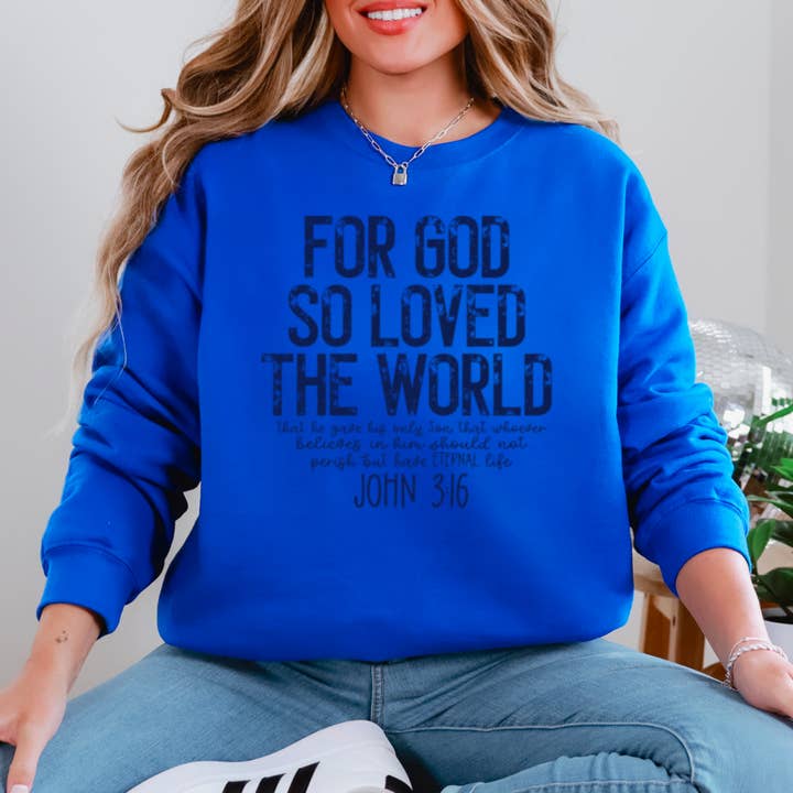 Shoppe SHC - Wholesale Graphic Sweatshirt - Women's - John 3:16 Christian Graphic Sweatshirt|Gildan4