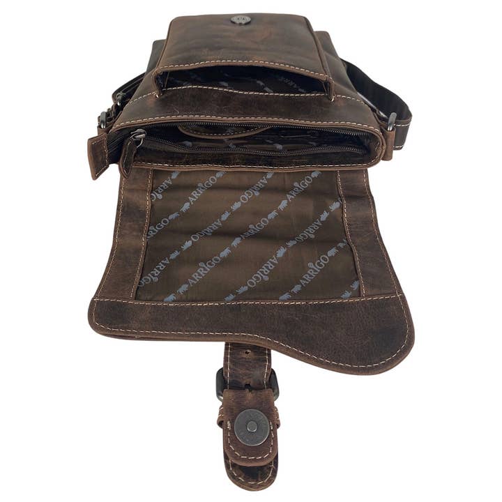 Arrigo – Großhandel Schultertasche – Unisex – Arrigo Umhängetasche mit Klappe aus Büffelleder – 3 Farben8