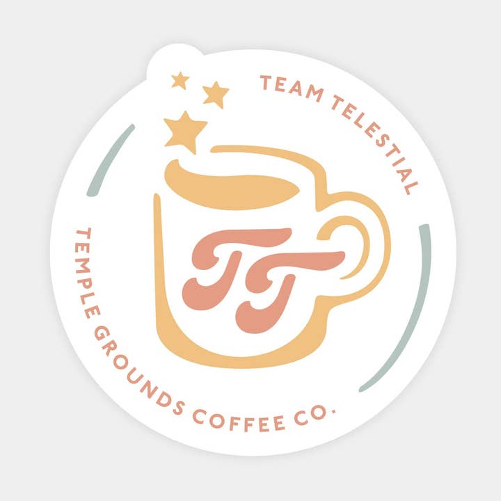 Pegatina de la Taza de Café del Equipo Telestial para venta al por mayor de Temple Grounds Coffee Company