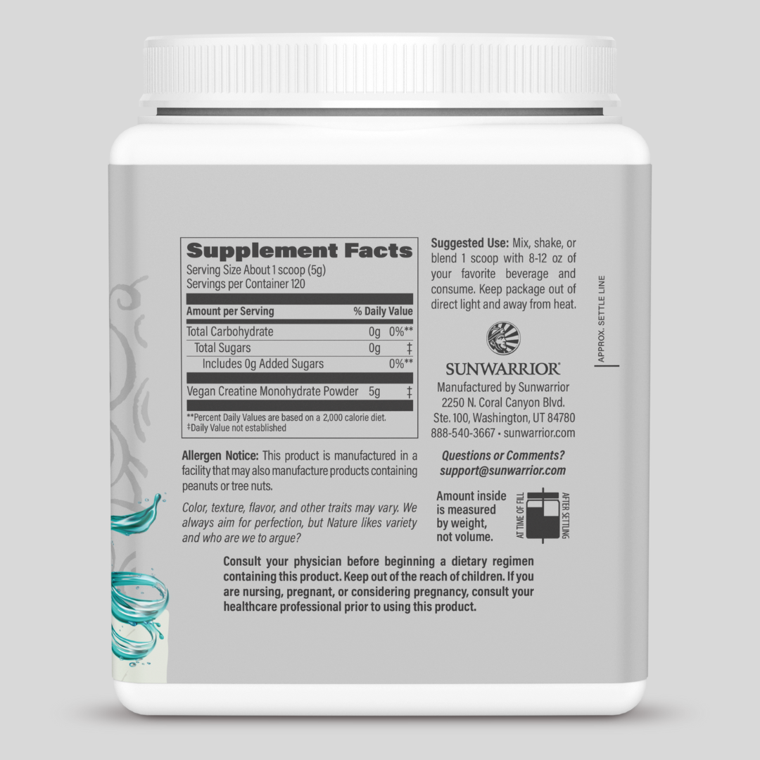 Sunwarrior - Wholesale Protein/Superfood Powder - Unflavored Active Creatine Drink Powder - Vegan, 600 grams4
