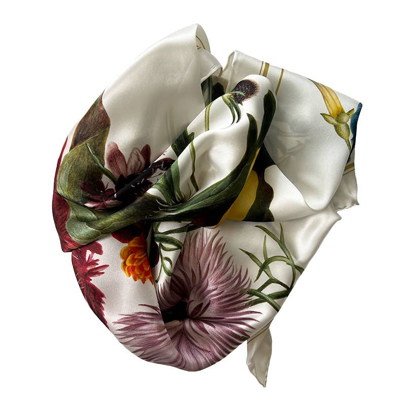 Koustrupco - Wholesale Scarf - Women's - A Flowergarden Silk scarf 90x902
