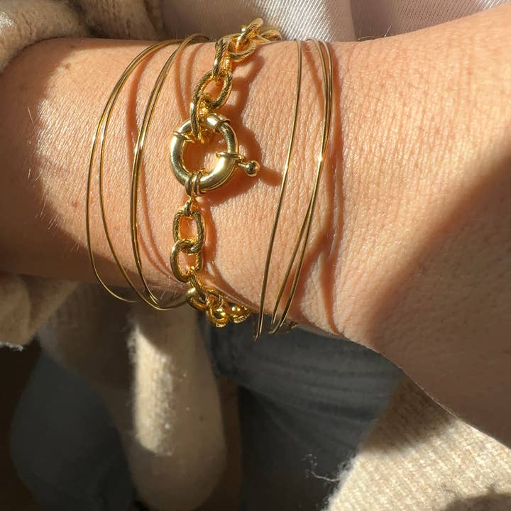 A.B. Paris – Großhandel Glieder- & Kettenarmband – Josie – Armband mit 24-karätiger Vergoldung4