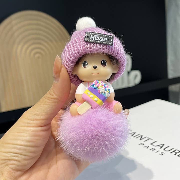 ACCITY - Wholesale Keychain - Unisex - CUTE CARTOON MONCHHICHI CAR KEYCHAIN PENDANT_CWMM25026