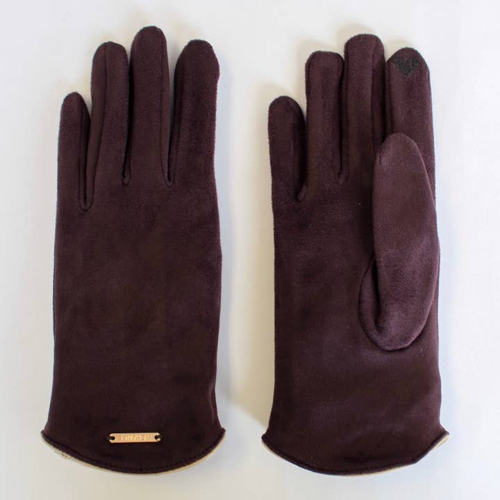 Gants en microsuède | Chocolat pour la vente par La-a SOLE