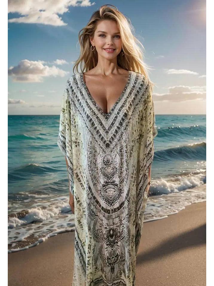 Kaftans that Bling - Wholesale Kaftan – Women's - Egyptian Long Silk Embellished Kaftan - Fashion Spectrum2