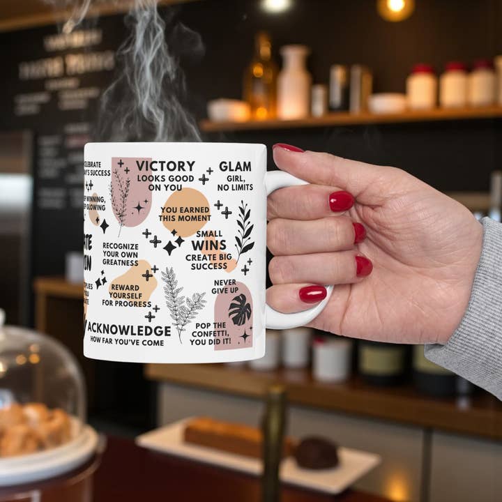 EMESLY - Wholesale Coffee Mug - Celebrate Every Win Motivational Coffee Mug Gift; 11oz/15oz4