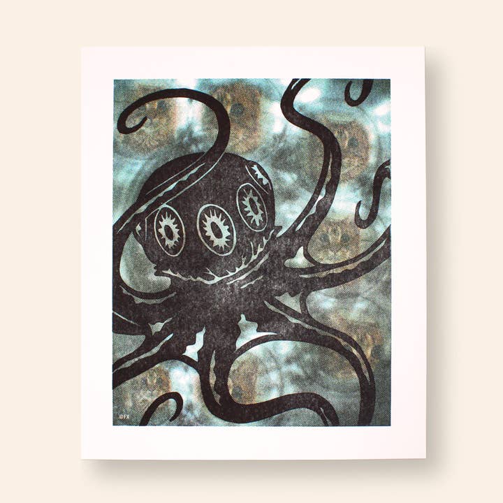 Alien: Erde "T.Ocellus trifft die Katze" Buchdruckprint für den Großhandel von Letterpress PLAY