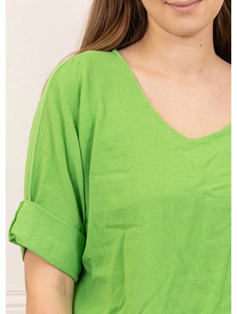 LINEN & COTTON HOUSE – Engroshandel T-shirt – til kvinder – Crop-top i bomuld og hør, bedst sælgende model 101111