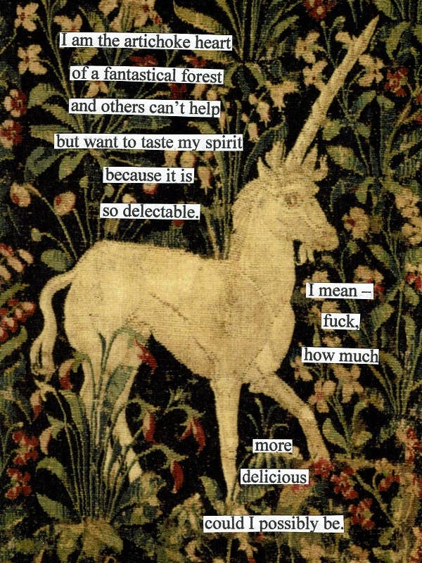 Original Poetry Collage Print - Artichoke Heart for wholesale by Maya Joy in the World