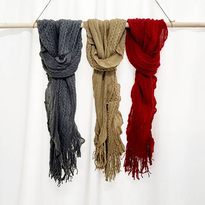 Assorted Color Ruffle Detail Fashion Scarf for wholesale on Faire0