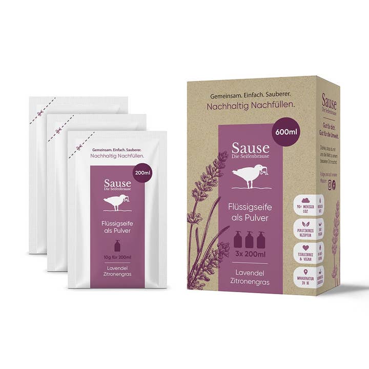 Flüssigseife Lavendel Zitronengras 600 ml Refill für den Großhandel von Sause GmbH