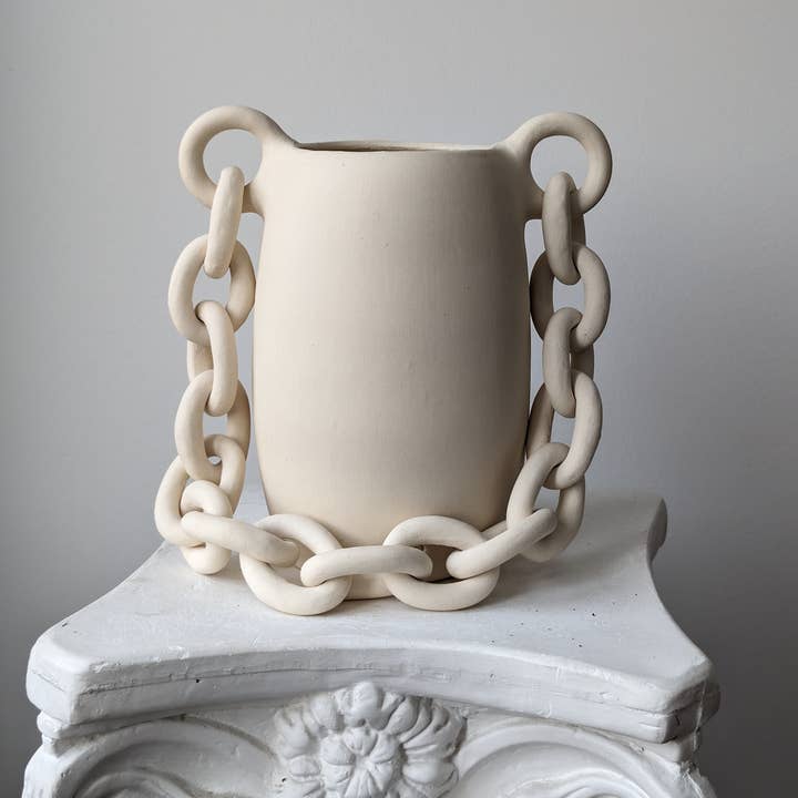 Terroso studios - Wholesale Vase - Handmade pottery vase , white ceramic pot