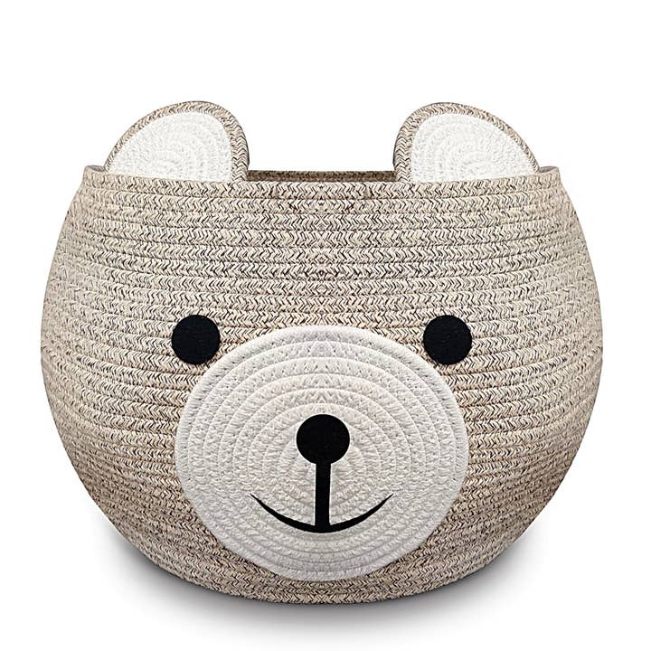 w design - Wholesale Basket - Kids & Baby - Cute Bear Cotton Rope Basket XL (19 D X 13 H)