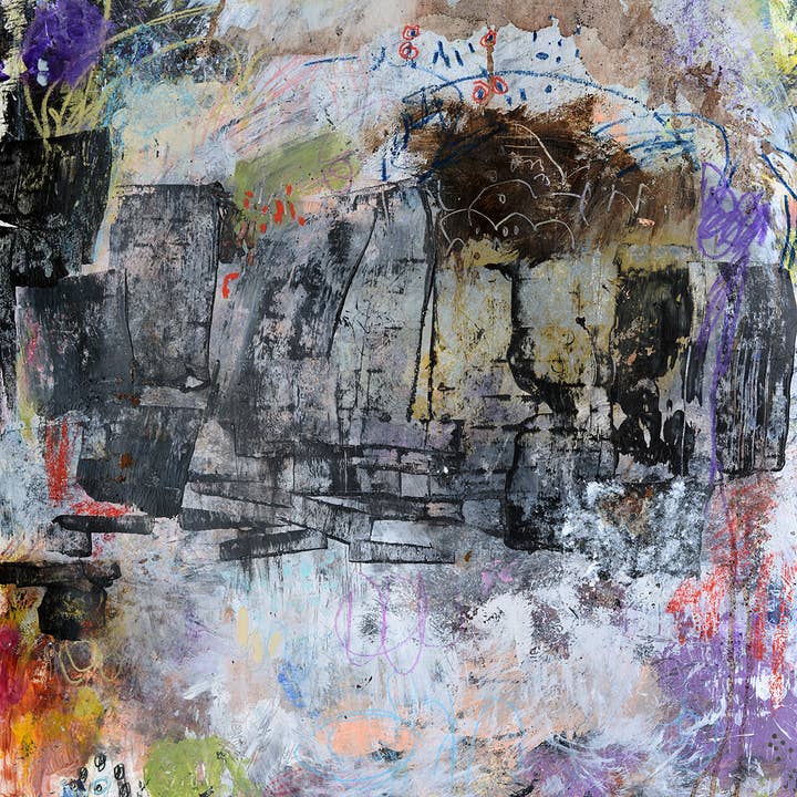 #071826 <br> Impression sur toile d'art abstrait <br> Titre : Out is Through pour la vente par Michel Keck LLC