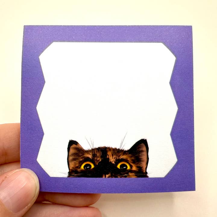 Bloc-notes Post-It Chat Curieux (Écaille de Tortue) pour la vente par Cat Loaf Studio