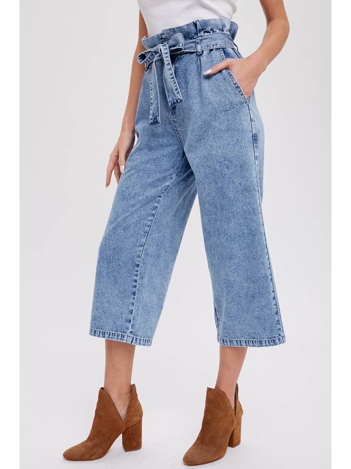 Bluivy - Vente Pantalon – femme - JUPE-CULOTTE EN PAPIER CEINTURÉE17