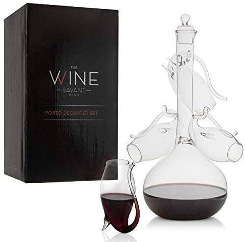 The Wine Savant /  Khen Glassware - Wholesale Decanter - Port Decanter Set, with Port Sipper Glasses1