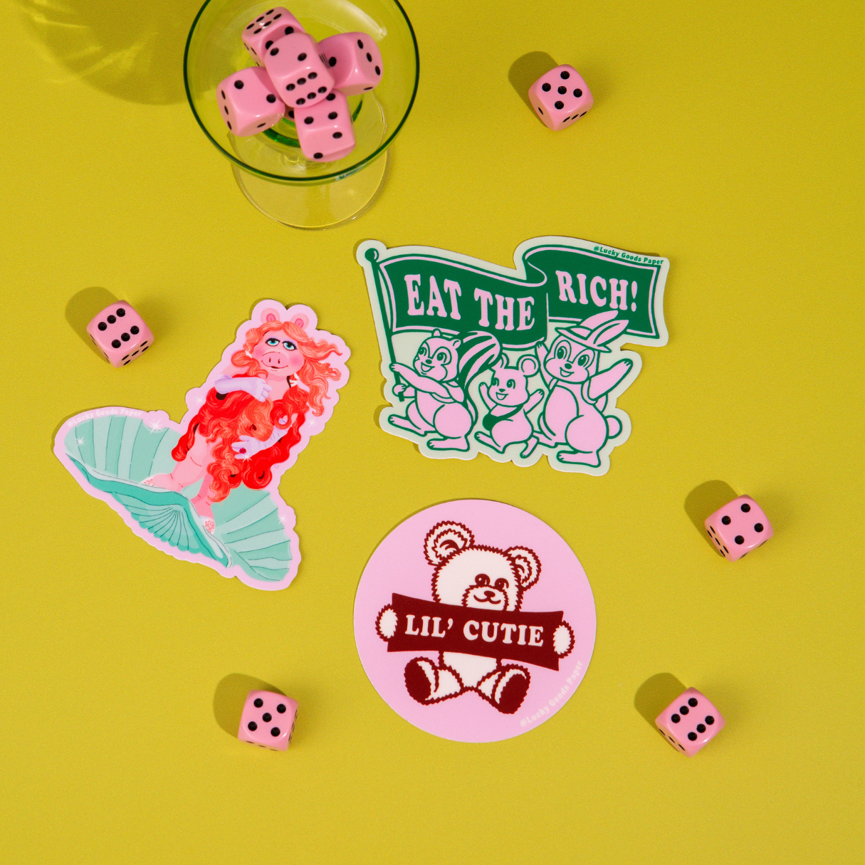 Lucky Goods Paper – Adesivos para telefone e portátil por atacado – Deusa Porquinha – Autocolante de Vinil Mate5