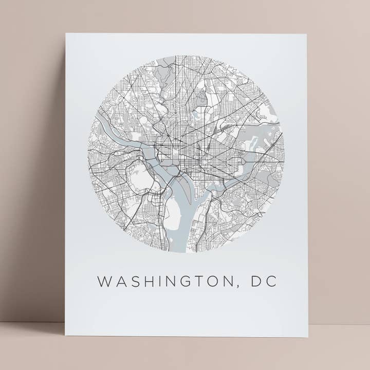 Poster della mappa della città di Washington, DC per la vendita all'ingrosso da parte di Backstory Map Co.