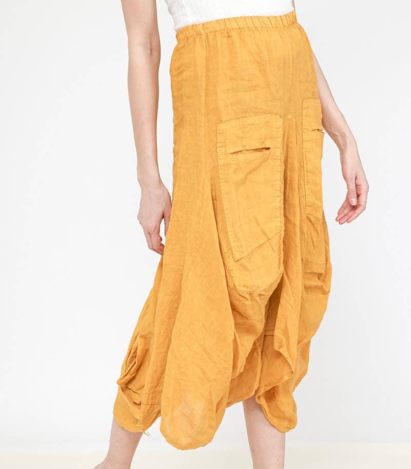 LINEN & COTTON HOUSE - Wholesale Jumpsuit - Women's - LINEN SAROUEL SKIRT WITH POCKETS 9917 663314
