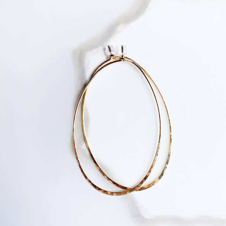 Rose and Della - Wholesale Dangle Earrings - Brass Oval Hoop Earrings8