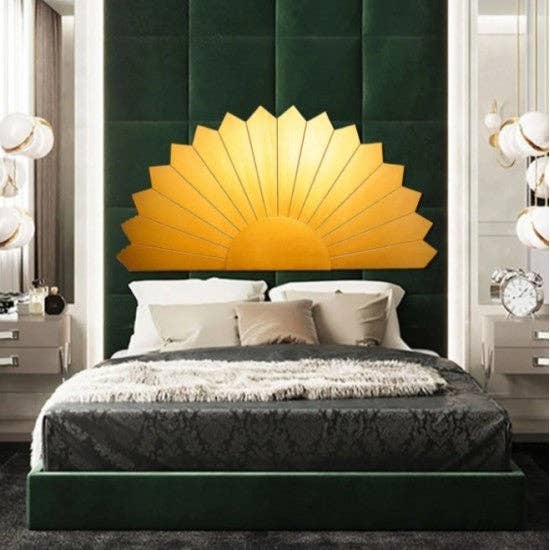 California King Luxury White Wash Half Sun Bed Headboard Wood Panel for wholesale by Crafted Fashions