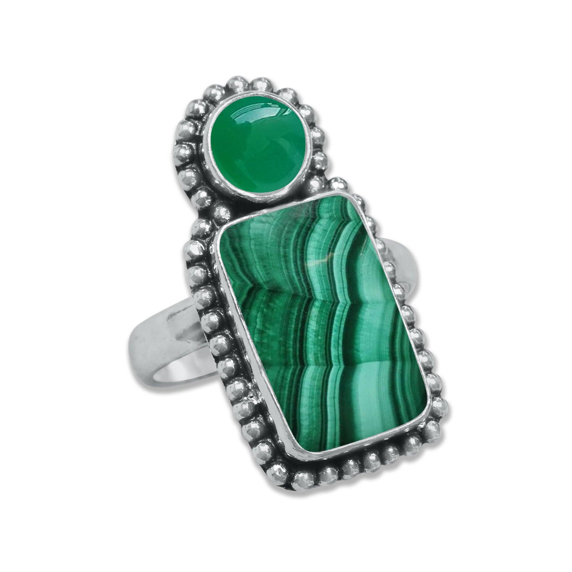 Handmade Jewels - Wholesale Cocktail/gelegenheidsring - Meerstenen Ringen – Handgemaakt, Zilvergeplateerd, Boho Stijl (Vaste Maten US 6–10)8