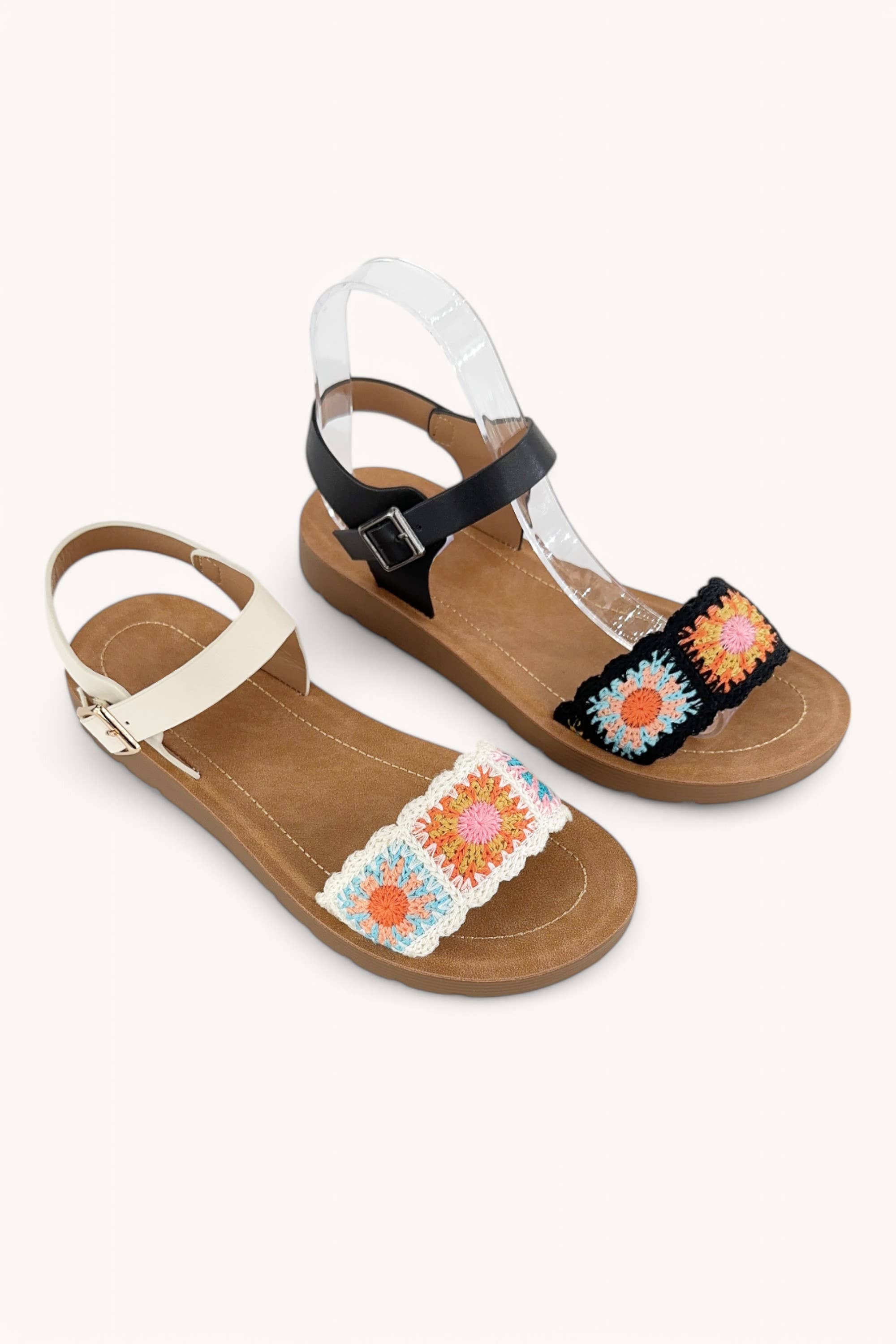 CCOCCI - Vendita all'ingrosso Sandali - Donna - SANDALI ALL'UNCINETTO BOHO CON BORDO A CONCHIGLIA CROCHET-481