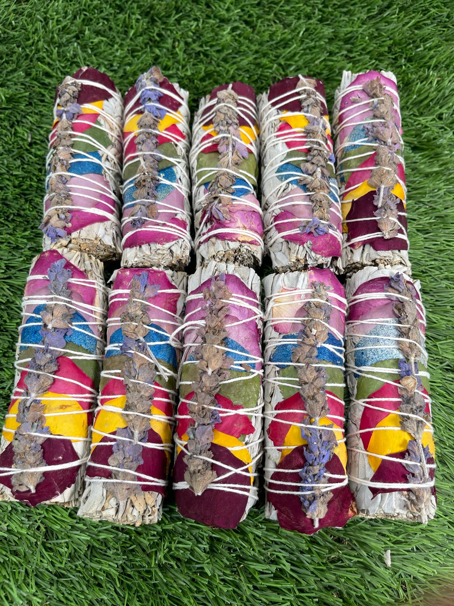 CaNatureLover - Wholesale Sage Bundle - ORGANIC 7 chakras white sage + Lavender, Hand Wrapped.7