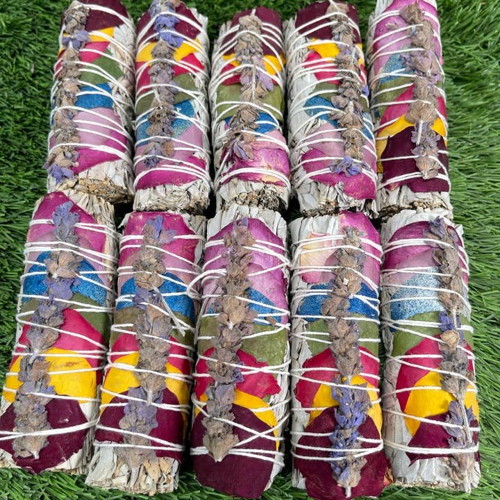 CaNatureLover - Wholesale Sage Bundle - ORGANIC 7 chakras white sage + Lavender, Hand Wrapped.7