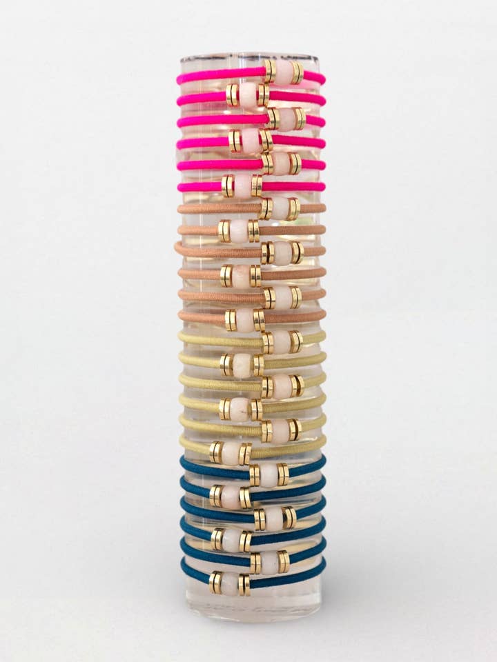 STONE CARIBBEAN - MIX & MATCH / BRACELET / HAIR TIES / SPRING / SUMMER / 24 PCS for wholesale by By Lilla