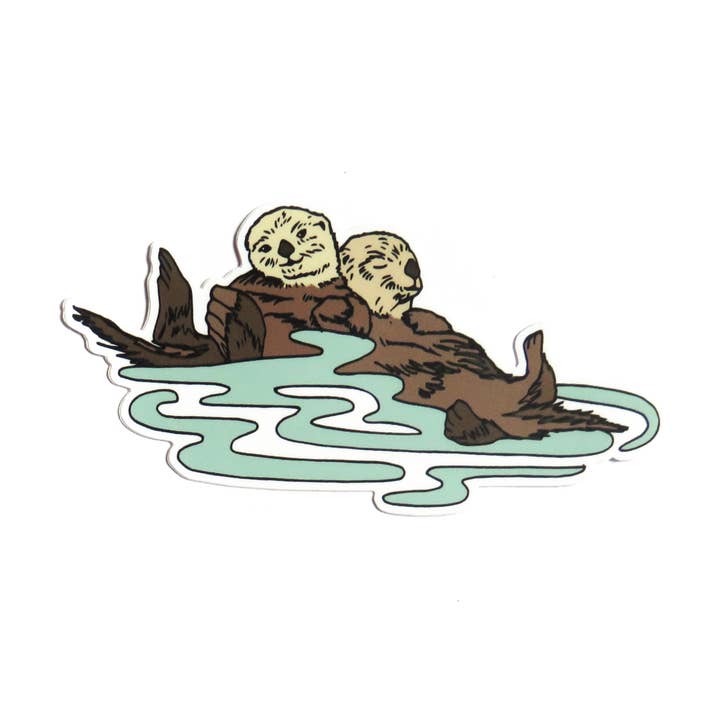 Adesivo lontre per la vendita all'ingrosso da parte di Wild Life Illustration Co.