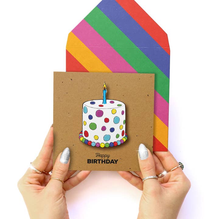 Tache – wholesale Birthday card – Spotty Birthday Cake1