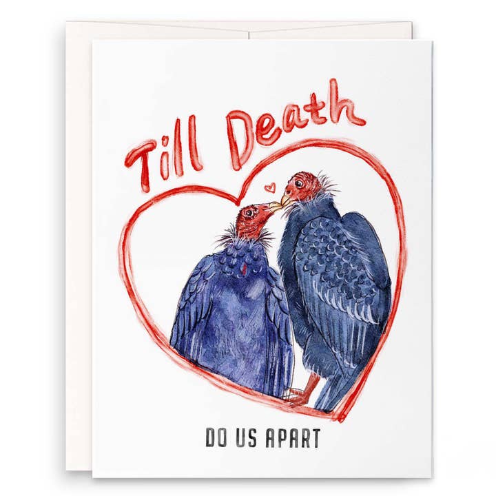 Vulture Till Death - Funny Valentines Day Card for wholesale by Liyana Studio