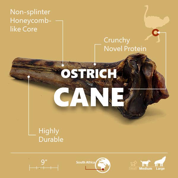 Savannah Pet Food - Wholesale Pet Treats - Dog - Ostrich Cane Bone2