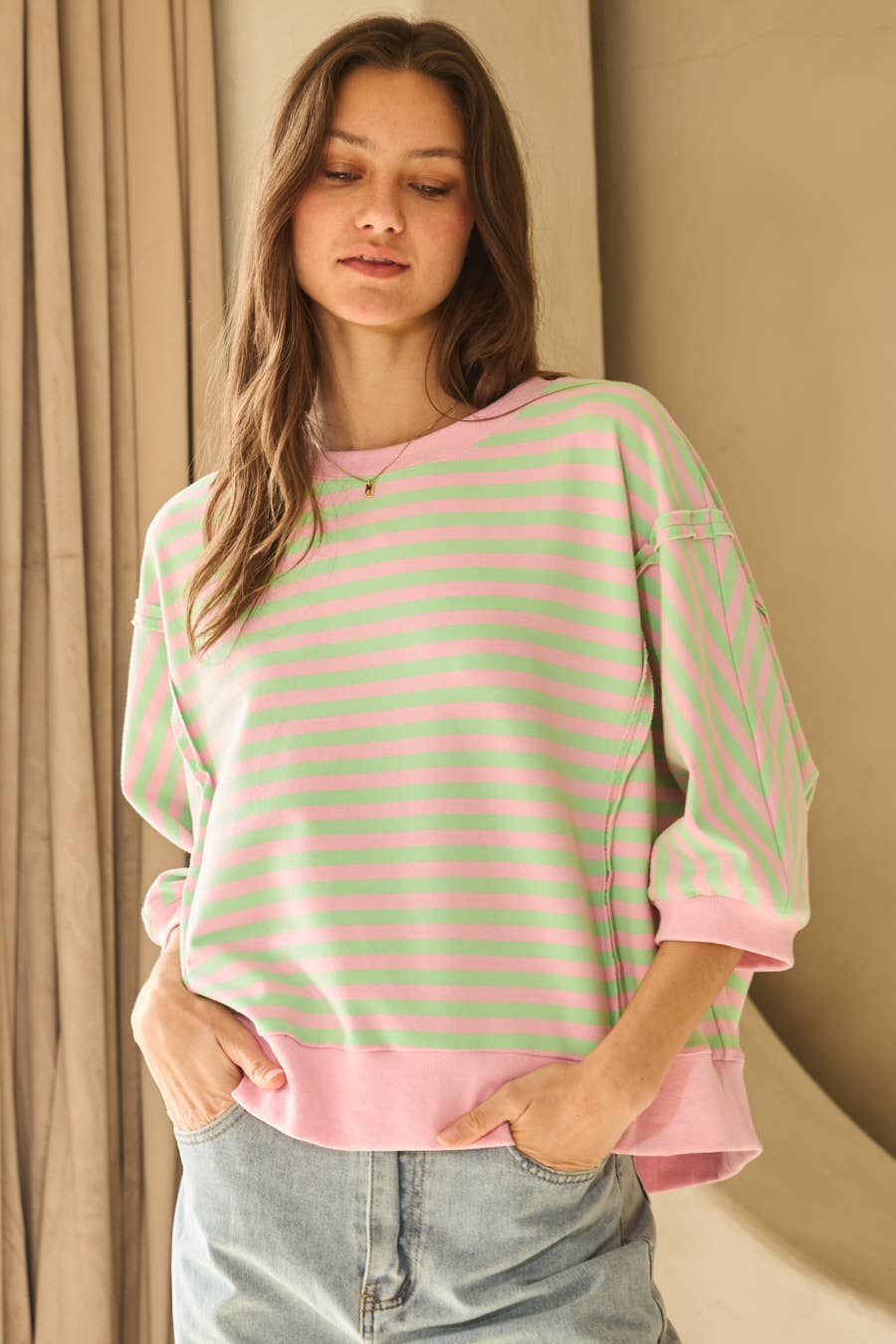 Oddi - Vente Haut en maille – femme - Top en tricot rayé2