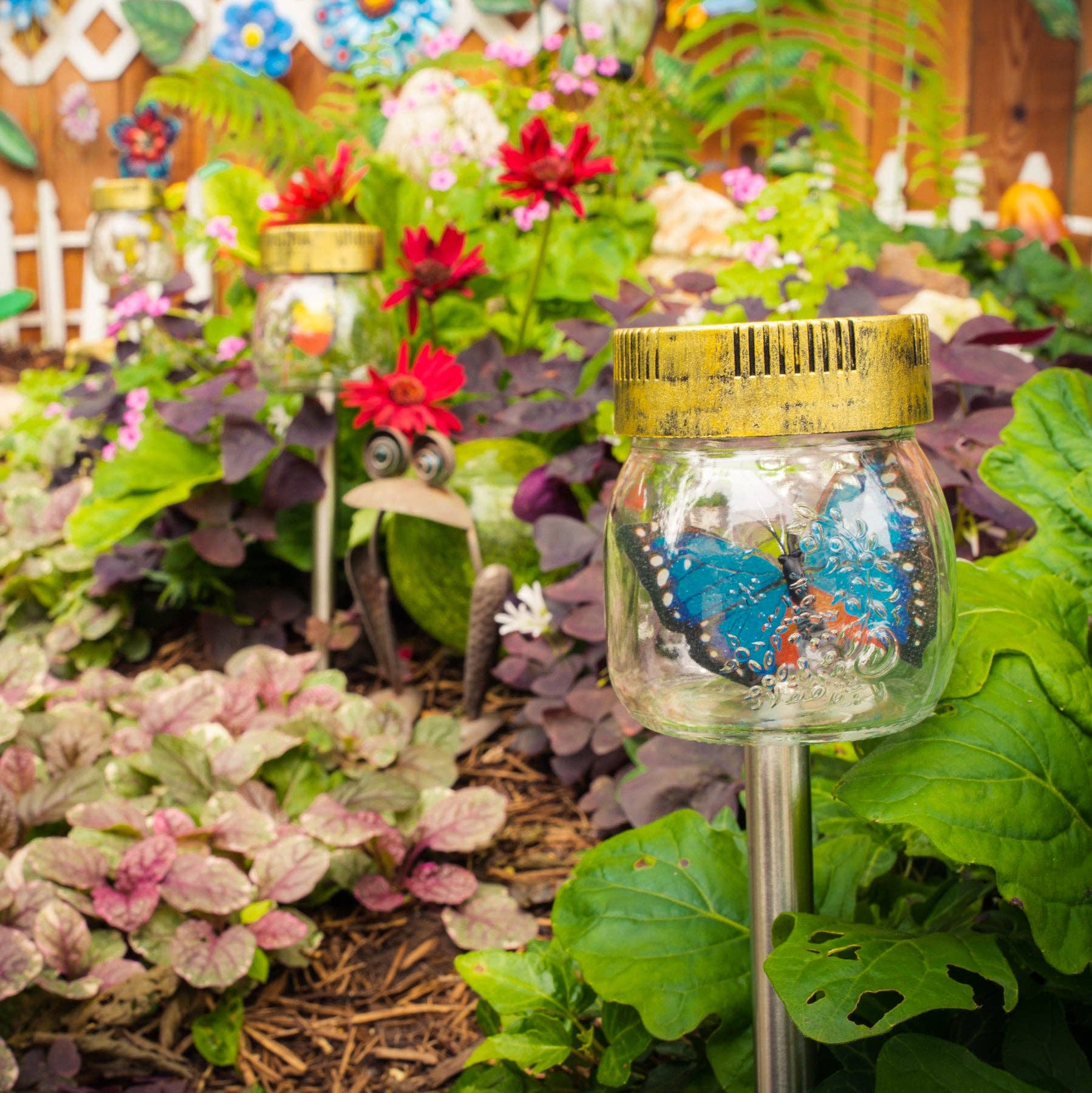 Forever Gifts Inc. - Wholesale Outdoor/Lawn Light - Butterfly Jar Solar Pathway Lights, Set of 31