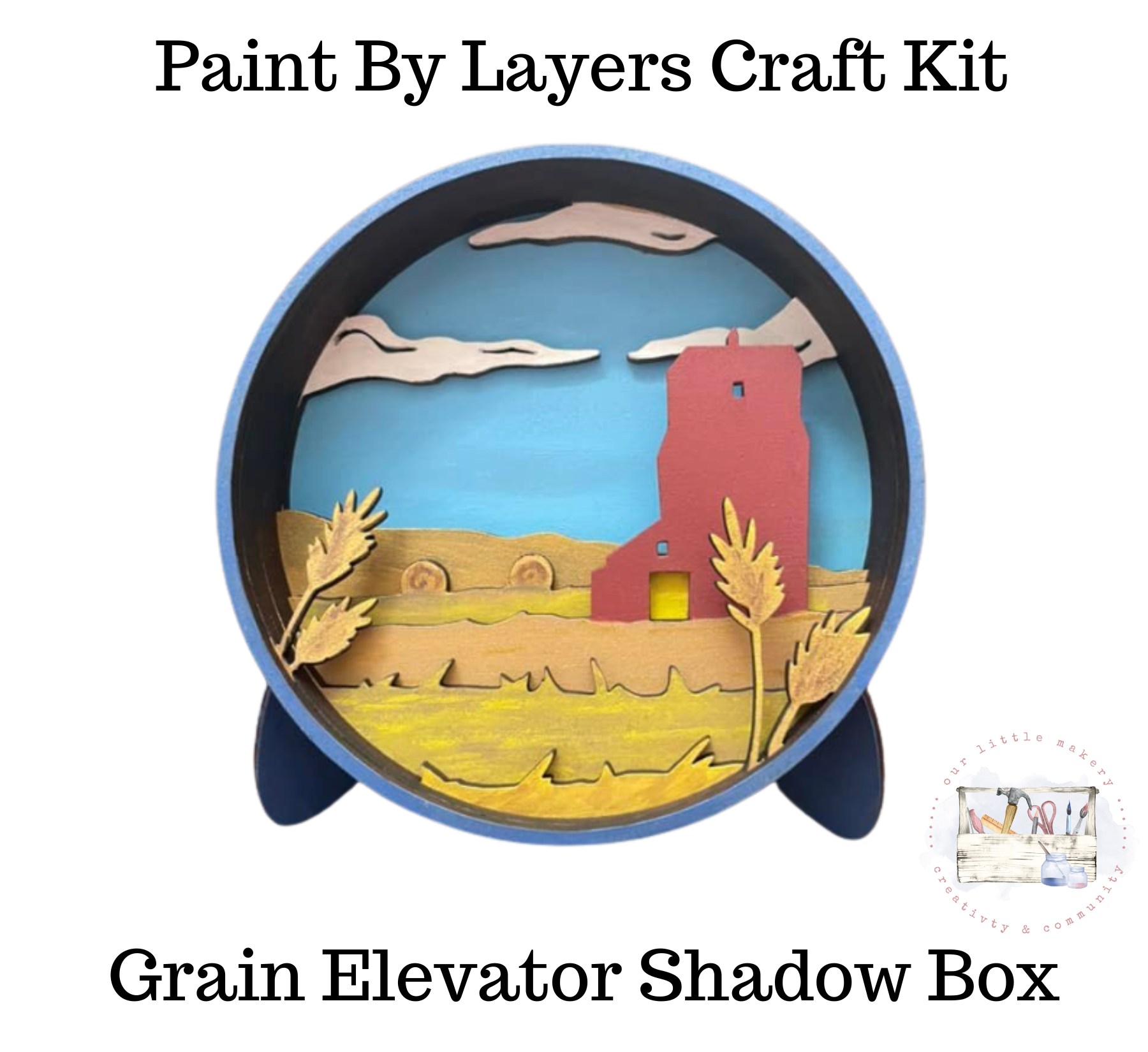 Our Little Makery – wholesale DIY craft kit – Grain Elevator Shadow Box Kit1
