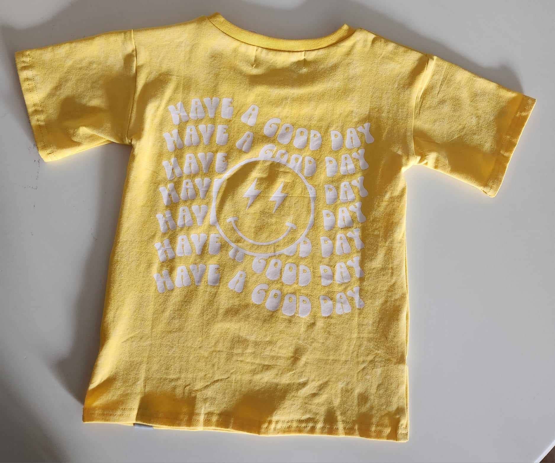 Huds + Hanes - Wholesale Screen-printed t-shirt – Kids - Have a Good Day 😊 Acid Wash Tee8