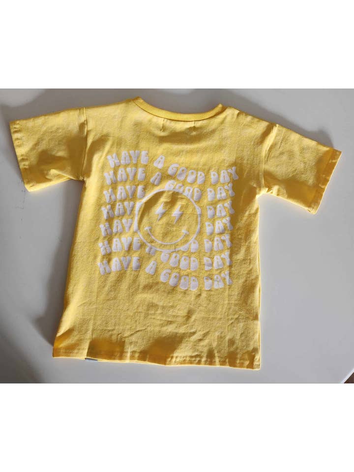 Huds + Hanes - Wholesale Screen-printed t-shirt – Kids - Have a Good Day 😊 Acid Wash Tee8