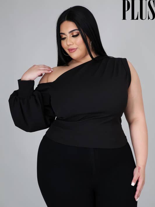 Top à manches bulles à une épaule pour la vente par 5besties inc