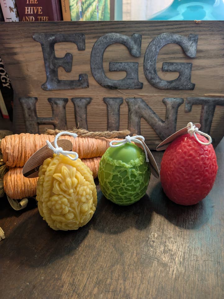 Candela di cera d'api - Uova di Pasqua per la vendita all'ingrosso da parte di The Holton Homestead