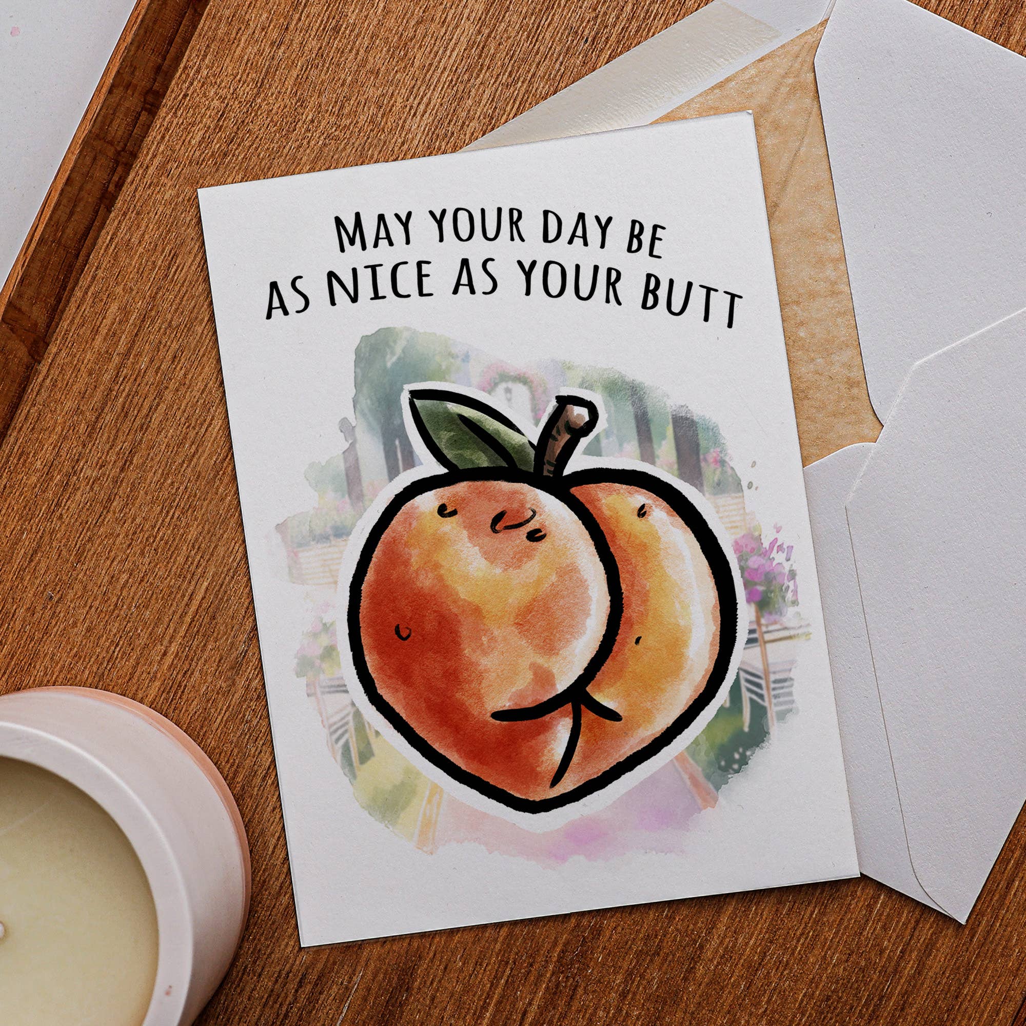Aaron Millard Illustration – wholesale Födelsedagskort – ”Så trevligt som din rumpa” - Rått roligt födelsedagsrumpkort1