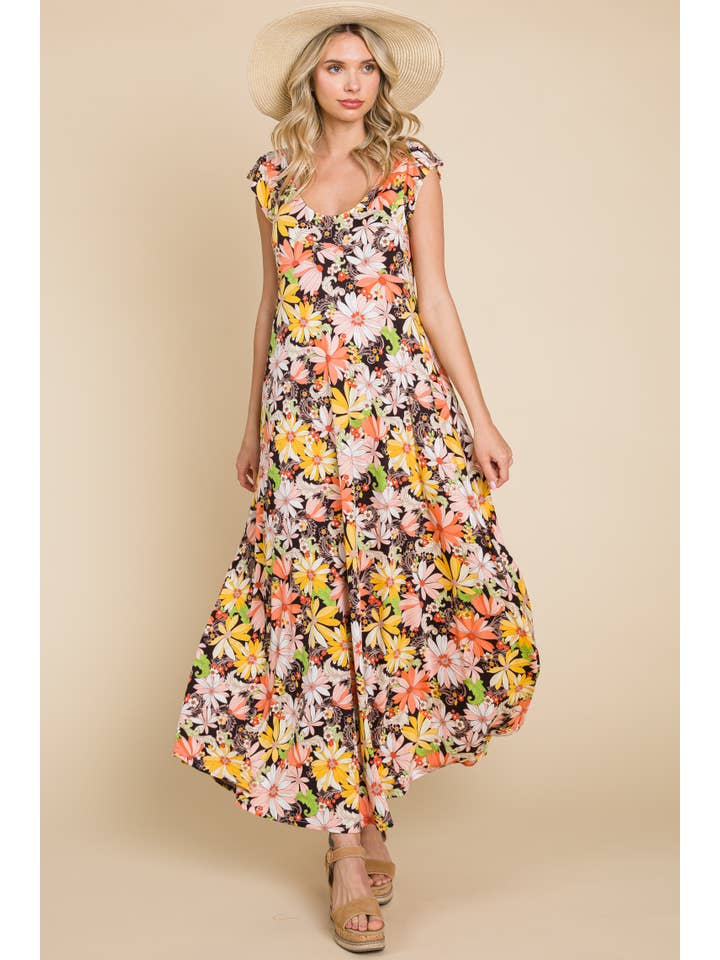 Emerald Collection - Wholesale Dress - Women's - ETD-844 Floral Printed Maxi Dress