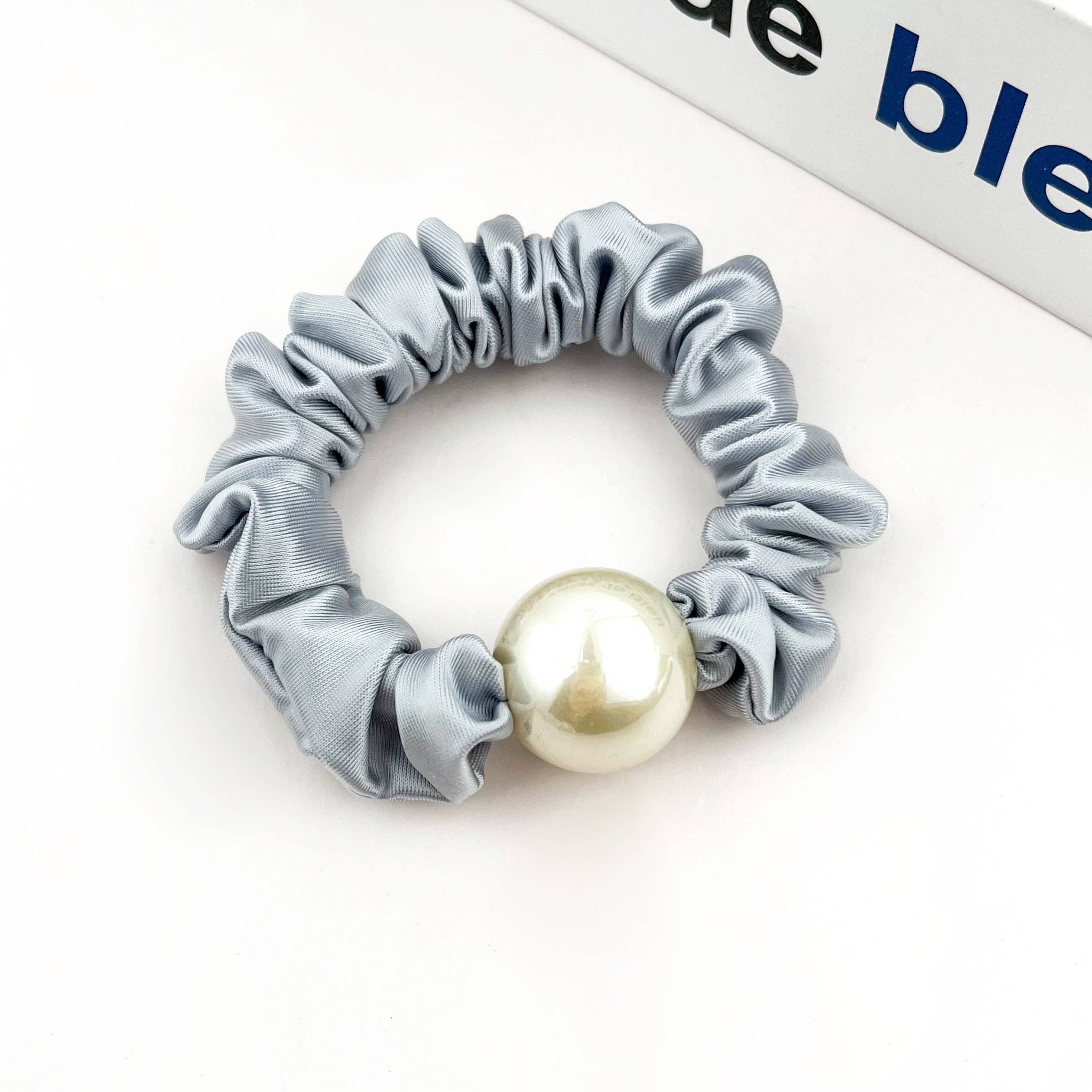 TheDivaSoap - Wholesale Hair Tie - Sweet Pearl Sky Blue Hair Tie, Elegant Ponytail Holder1